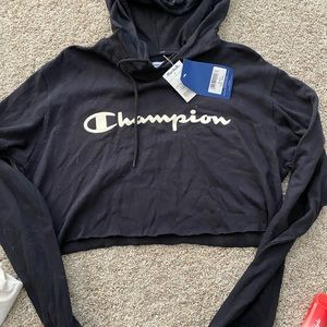 Champion cropped hooded long sleeve! Never worn